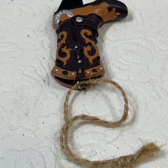Western Cowboy/Cowgirl Boot Christmas Tree Hanging Ornament 2" Tall - Picture 6 of 10